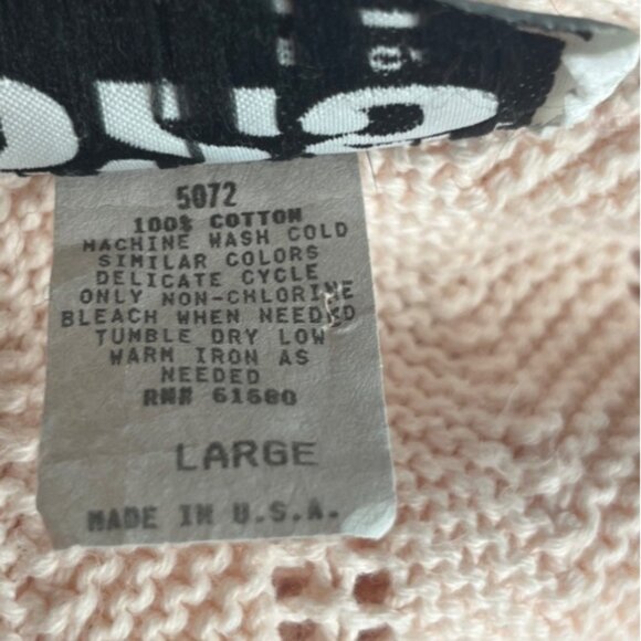 Vintage 525 Tunic Sweater Womens Large Light Pink Made in USA Cotton - Picture 7 of 7